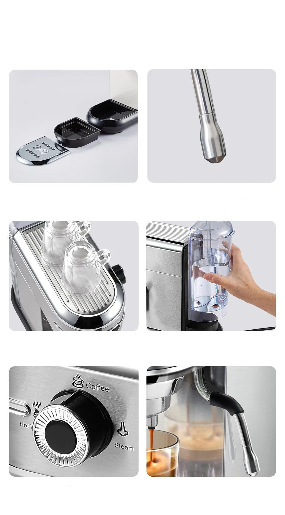 Nowoczesny Ekspres HIBREW H11 SR 20 Bar