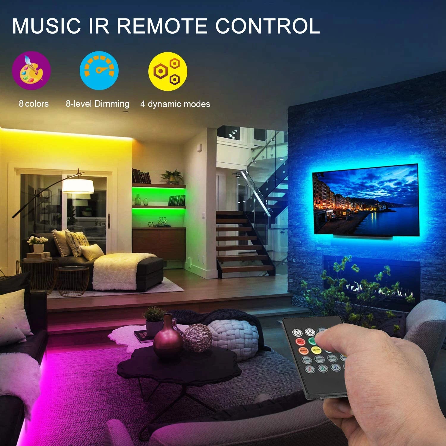 Inteligentne oświetlenie TV RGB zsynchronizowane z obrazem