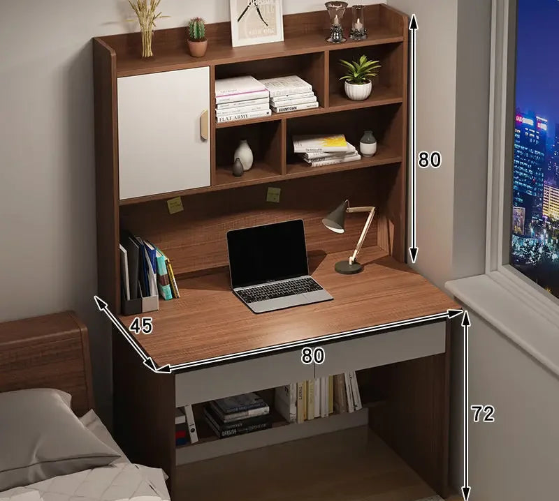 Bambusowy regał na książki i biurko komputerowe