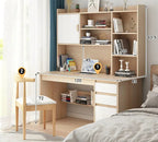 Bambusowy regał na książki i biurko komputerowe