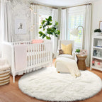 Okrągły, puszysty dywan