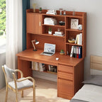 Bambusowy regał na książki i biurko komputerowe