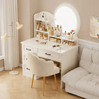 Toaletka w stylu "Cream Wind" z lustrem