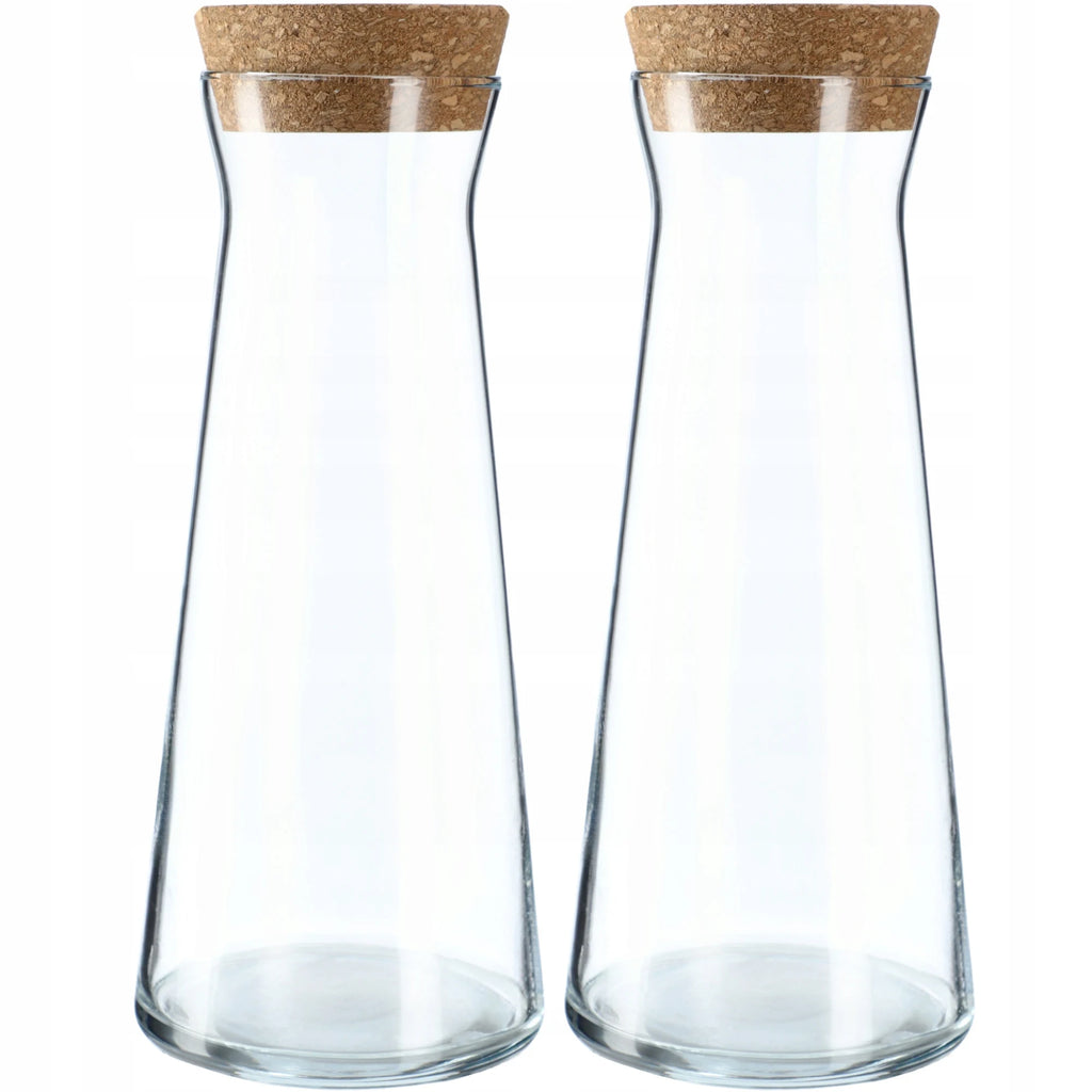 Karafka szklana "Kadax" z korkowym zamknięciem - 1L