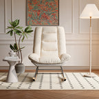 Nowoczesny fotel bujany z podnóżkiem