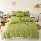 Pokrowiec na kołdrę w kratkę w odcieniach khaki