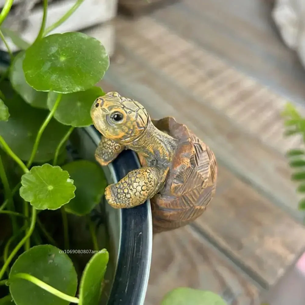 Figurka Żółw Ozdobna na Doniczkę - Wiszący Przyjaciel