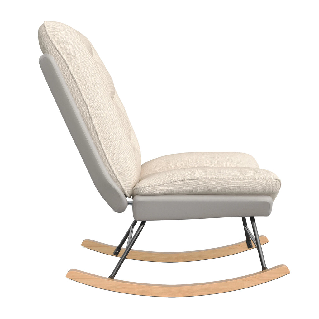 Nowoczesny fotel bujany z podnóżkiem