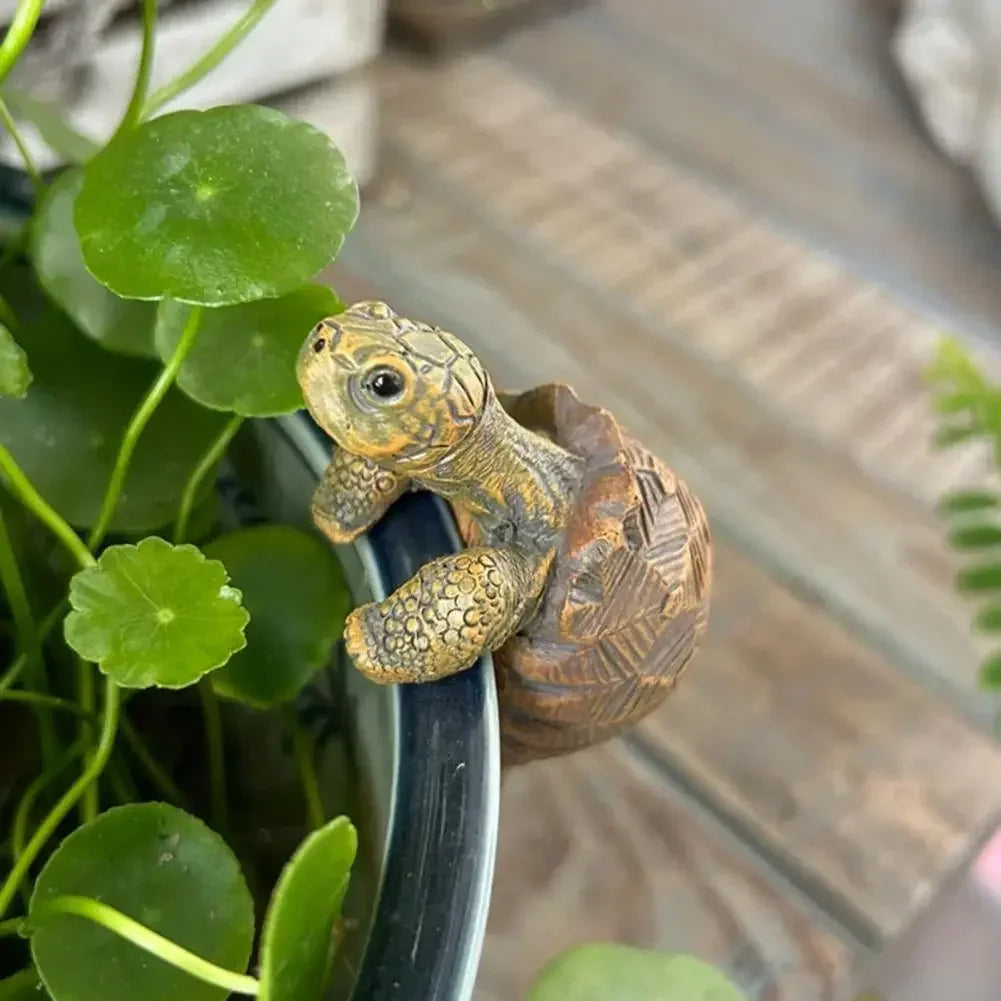 Figurka Żółw Ozdobna na Doniczkę - Wiszący Przyjaciel