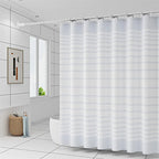 Biała zasłona prysznicowa w paski