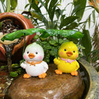 Figurka Kaczuszka z Parasolem z Liścia Lotosu