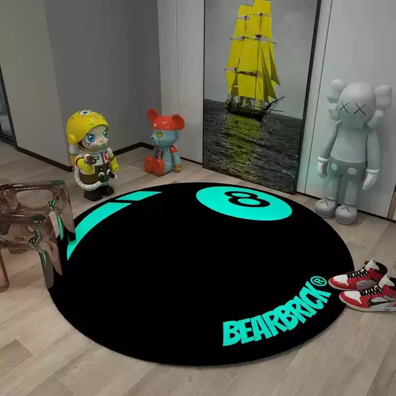 Okrągły Dywan "Kula Bilardowa nr 8"