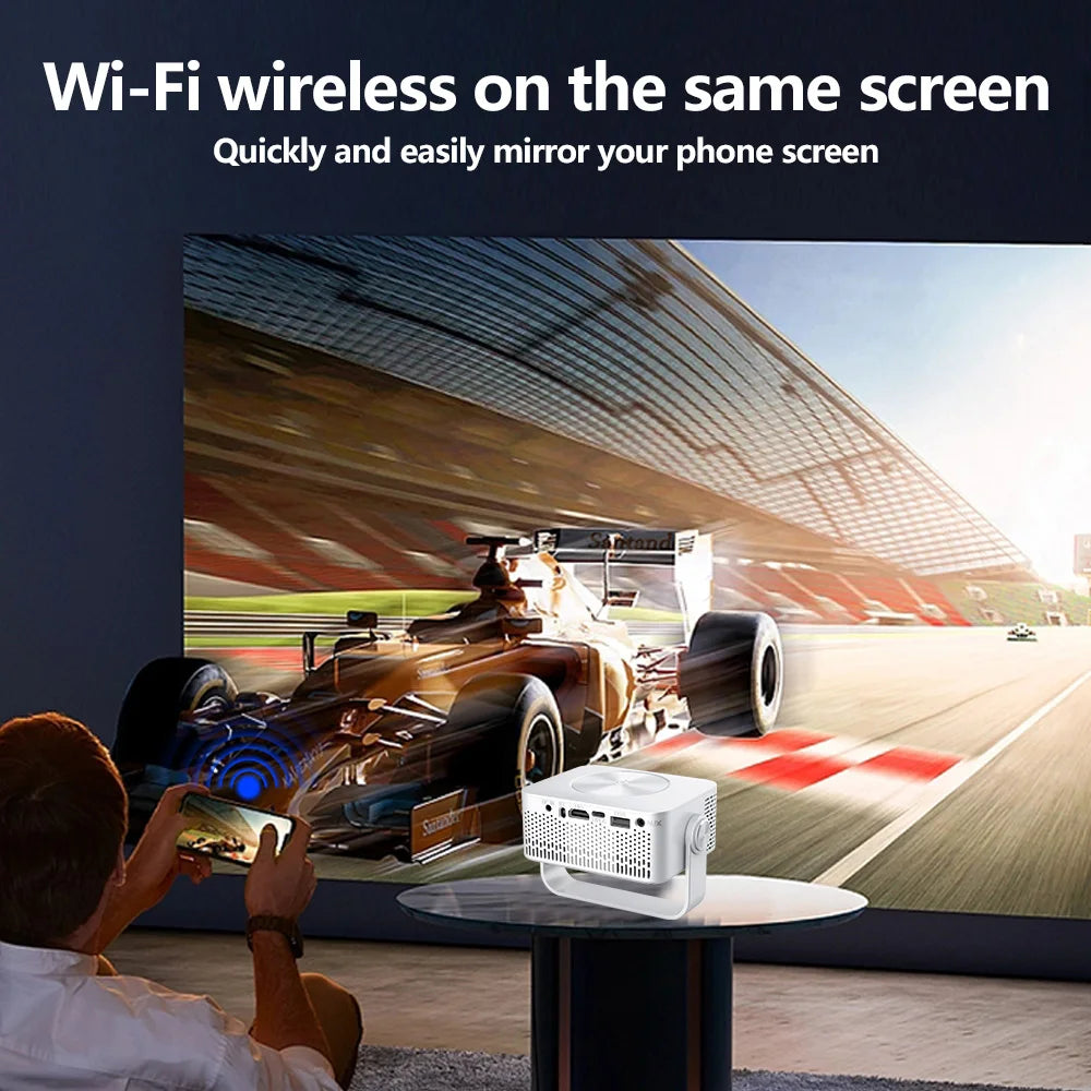 Przenośny Projektor Mini Beamer 1080P z Wi-Fi i Głośnikiem