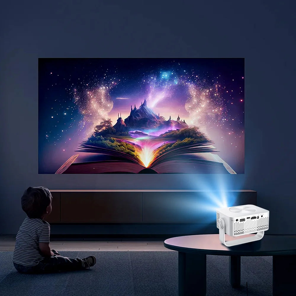 Przenośny Projektor Mini Beamer 1080P z Wi-Fi i Głośnikiem