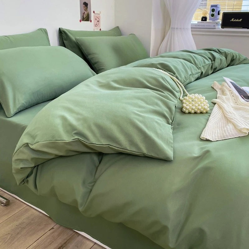 Miękki i oddychający komplet poszewek i prześcieradło w różnych kolorach