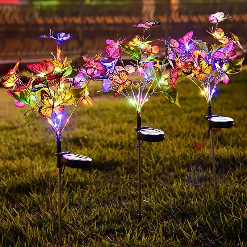 Lampy Solarne Ogrodowe LED Motyle Zestaw