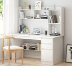 Bambusowy regał na książki i biurko komputerowe