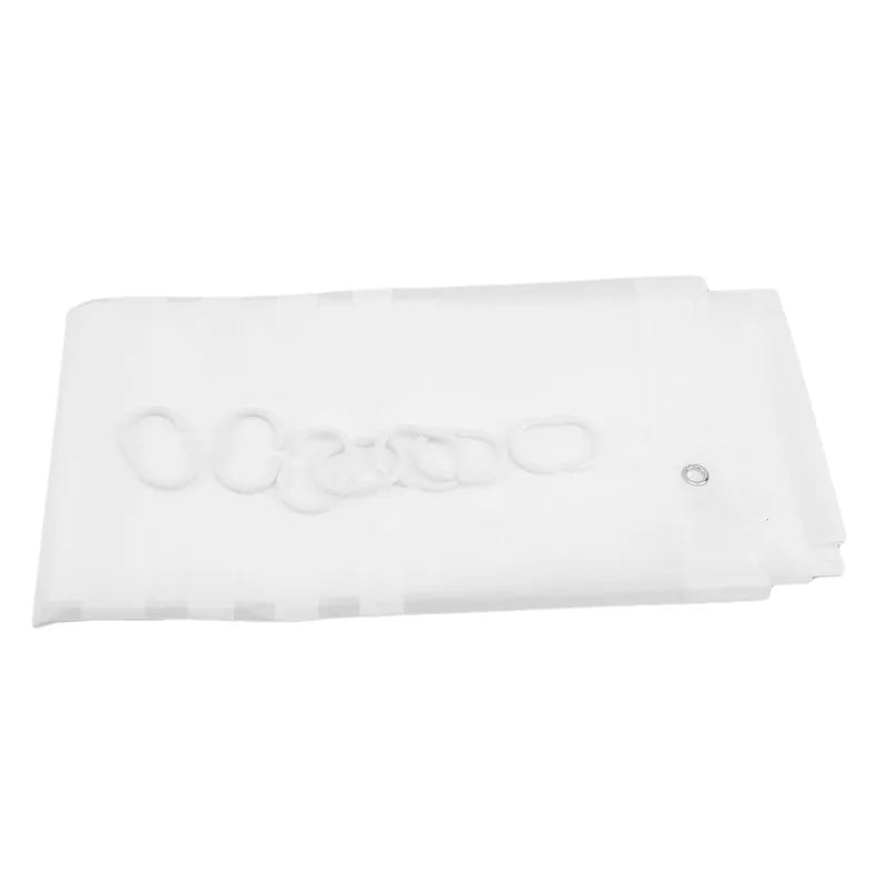 Biała zasłona prysznicowa w paski