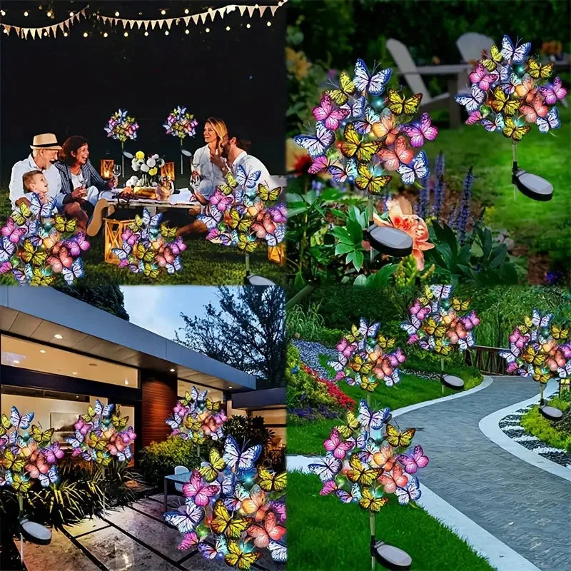 Lampy Solarne Ogrodowe LED Motyle Zestaw