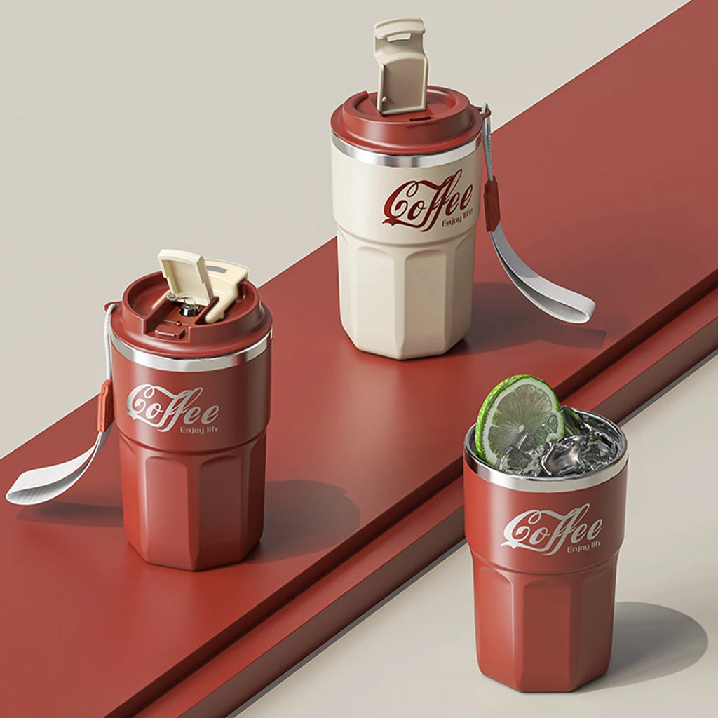 Kubek Termiczny z Uchwytem ze Stali Nierdzewnej "Coffee"