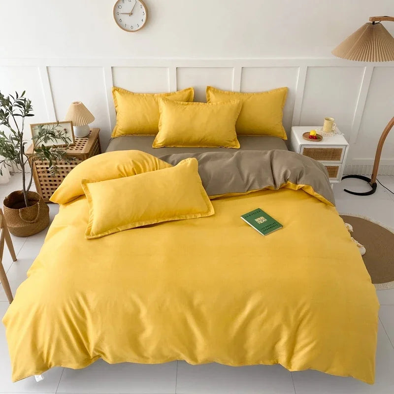 Pokrowiec na kołdrę w kratkę w odcieniach khaki