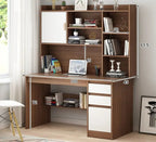 Bambusowy regał na książki i biurko komputerowe