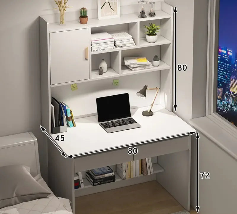 Bambusowy regał na książki i biurko komputerowe