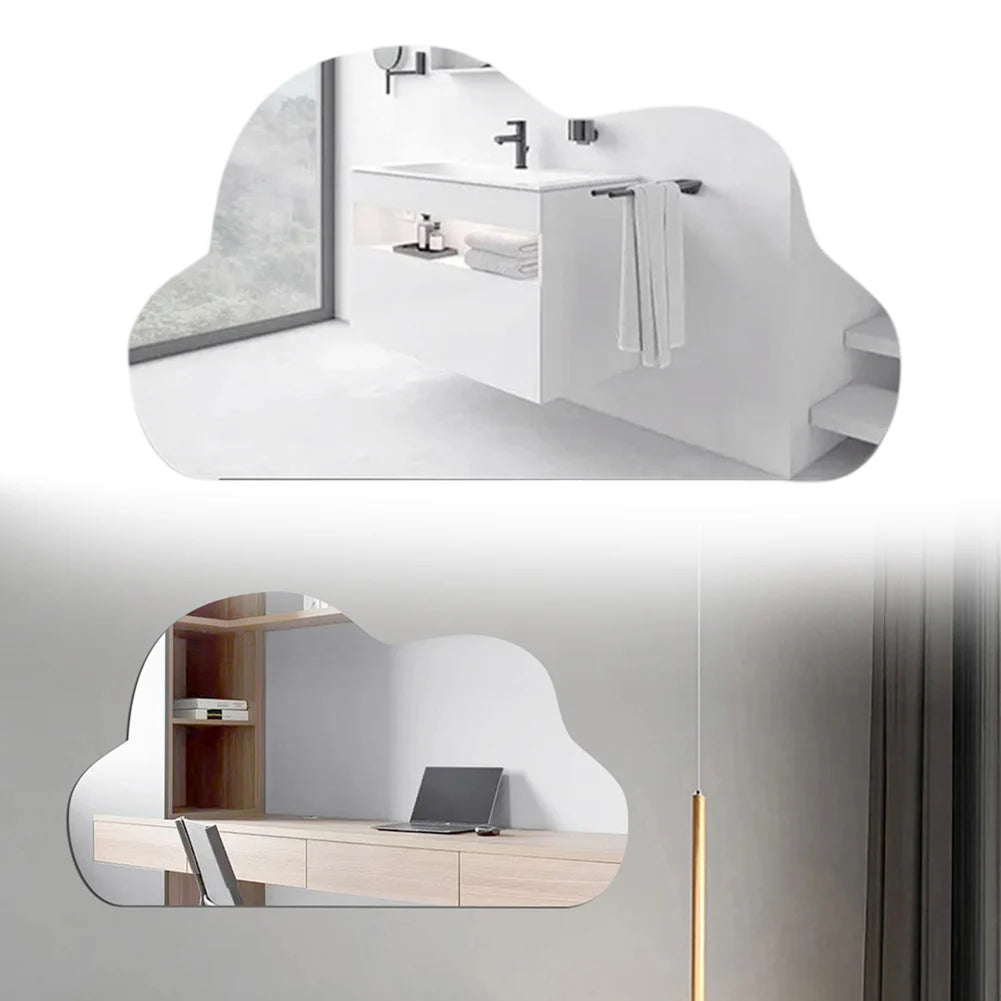 Nowoczesne, samoprzylepne lustro w kształcie chmury