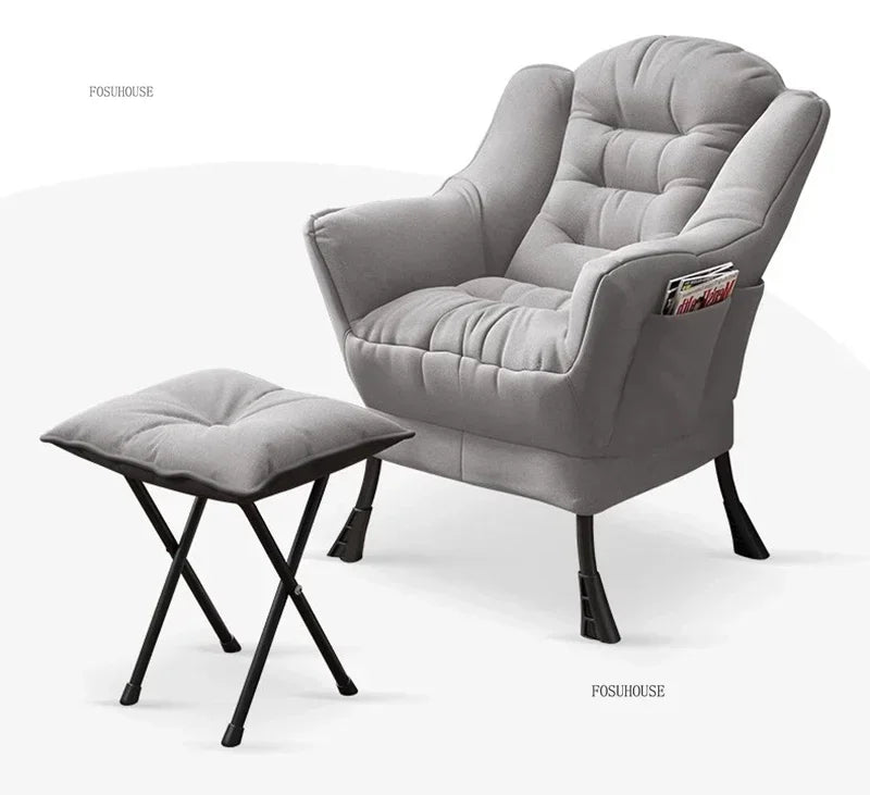Nowoczesny fotel z podnóżkiem
