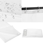 Biała zasłona prysznicowa w paski