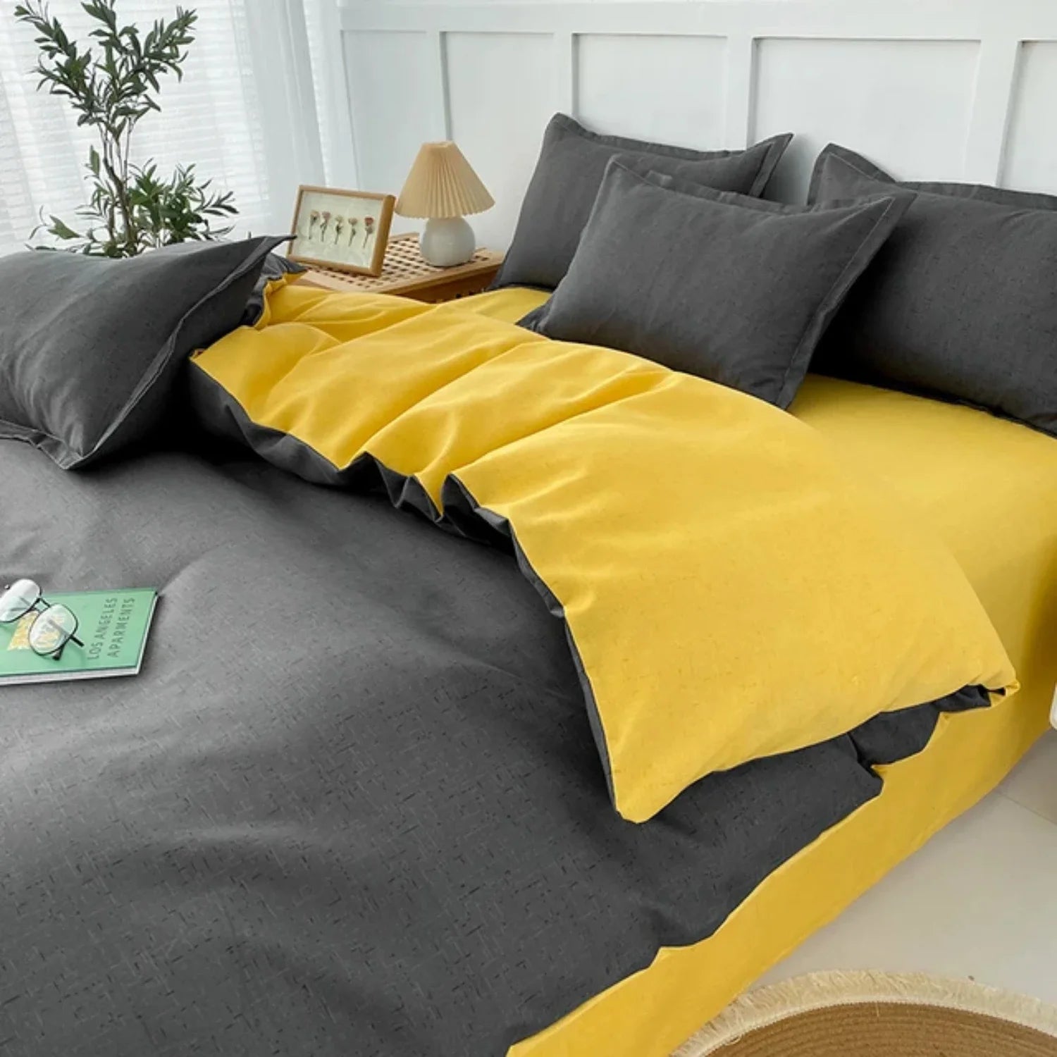 Komplet poszewek w kolorze szarym