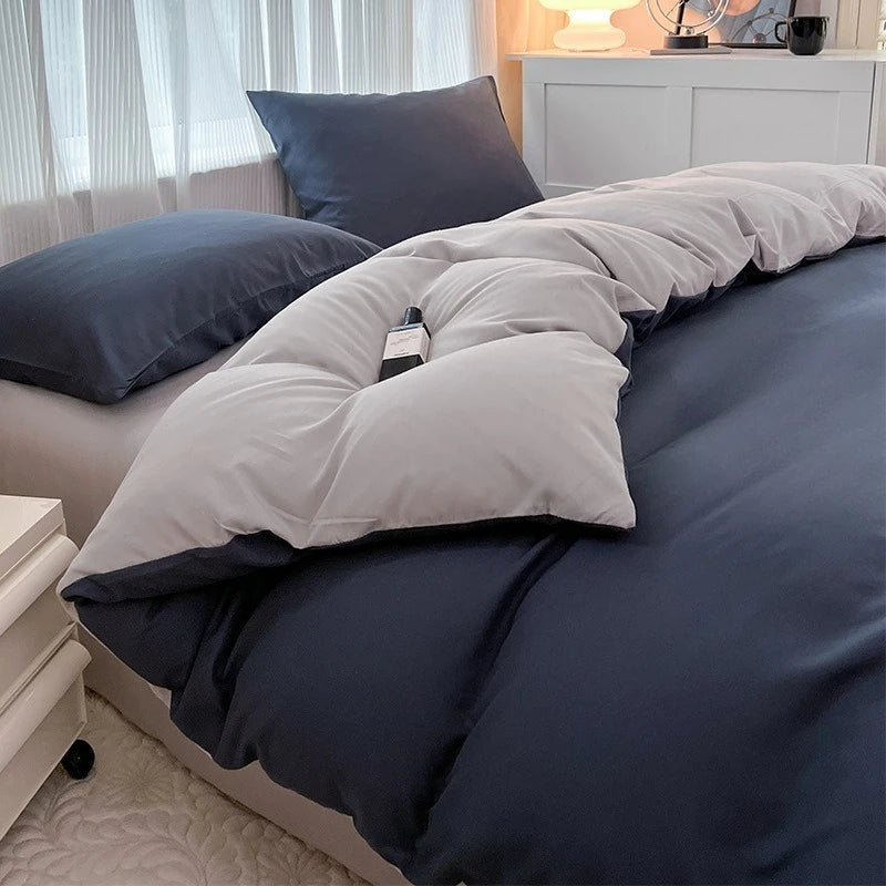 Miękki i oddychający komplet poszewek i prześcieradło w różnych kolorach