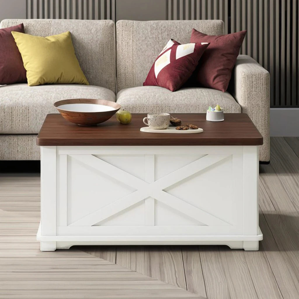 Wielofunkcyjny Stolik Kawowy z Podnoszonym Blatem i Schowkiem