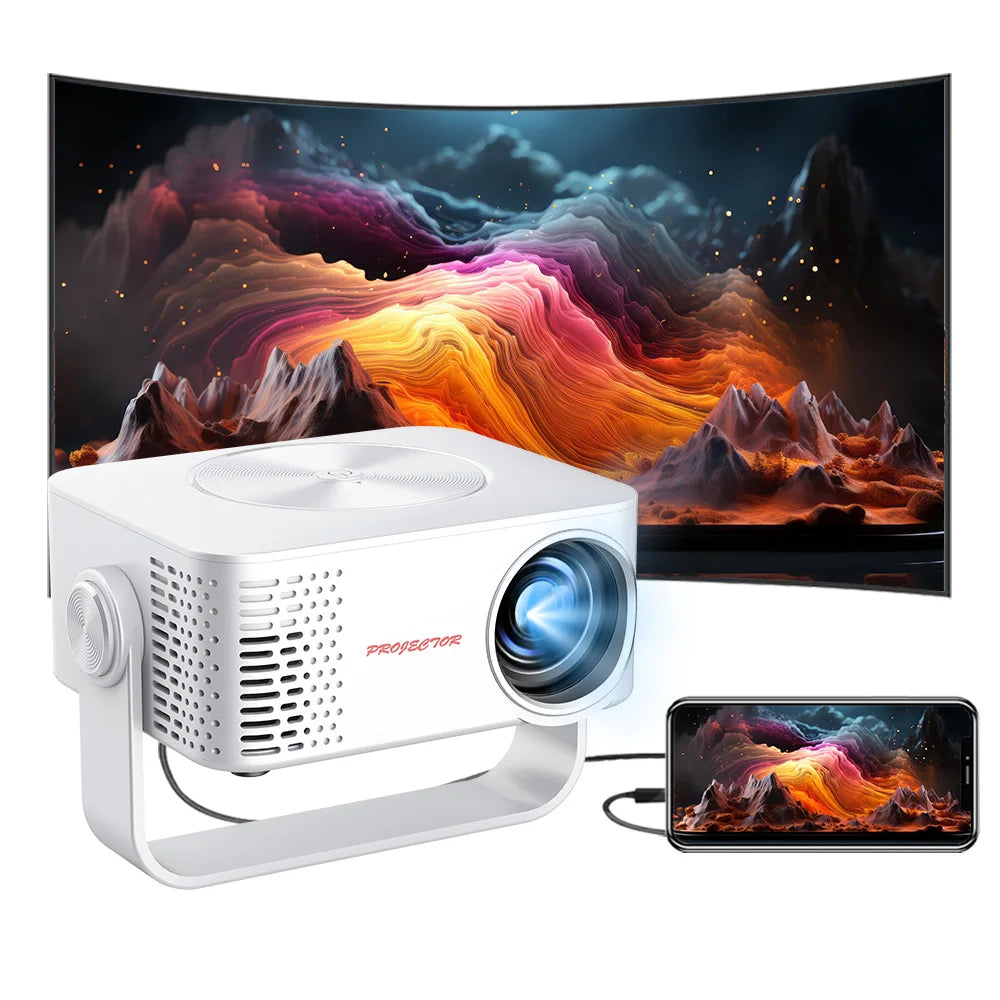 Przenośny Projektor Mini Beamer 1080P z Wi-Fi i Głośnikiem