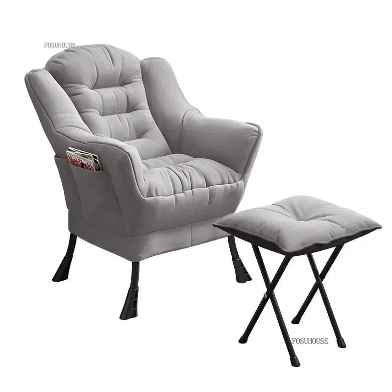 Nowoczesny fotel z podnóżkiem