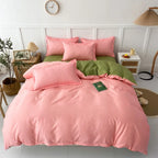 Pokrowiec na kołdrę w kratkę w odcieniach khaki