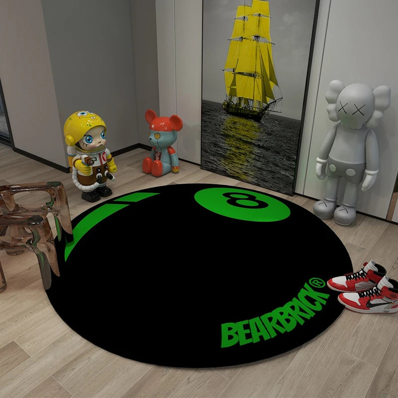 Okrągły Dywan "Kula Bilardowa nr 8"