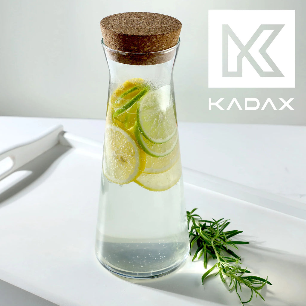 Karafka szklana "Kadax" z korkowym zamknięciem - 1L