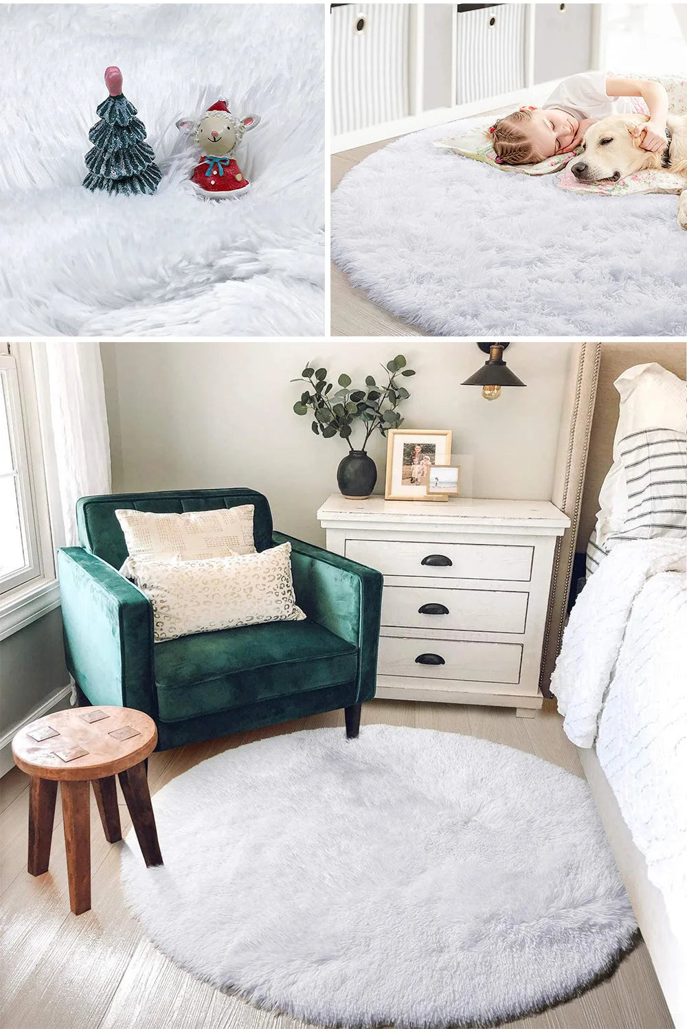 Okrągły, puszysty dywan