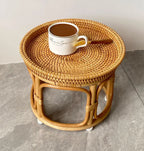 Rattanowy stolik vintage
