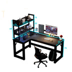 Nowoczesne biurko narożne z półkami