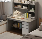 Bambusowy regał na książki i biurko komputerowe