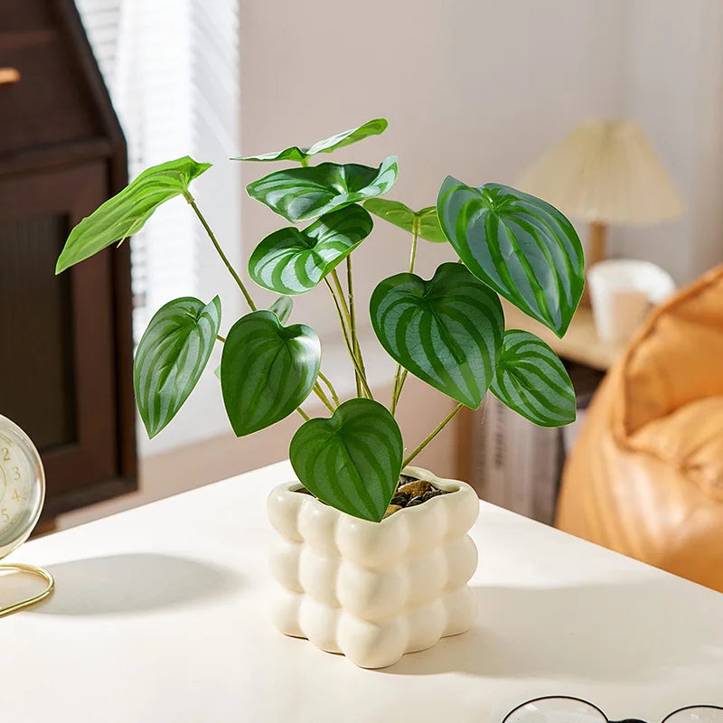 Zestaw Doniczek Ceramicznych Bąbelki i Paski - Minimalistyczna Kolekcja