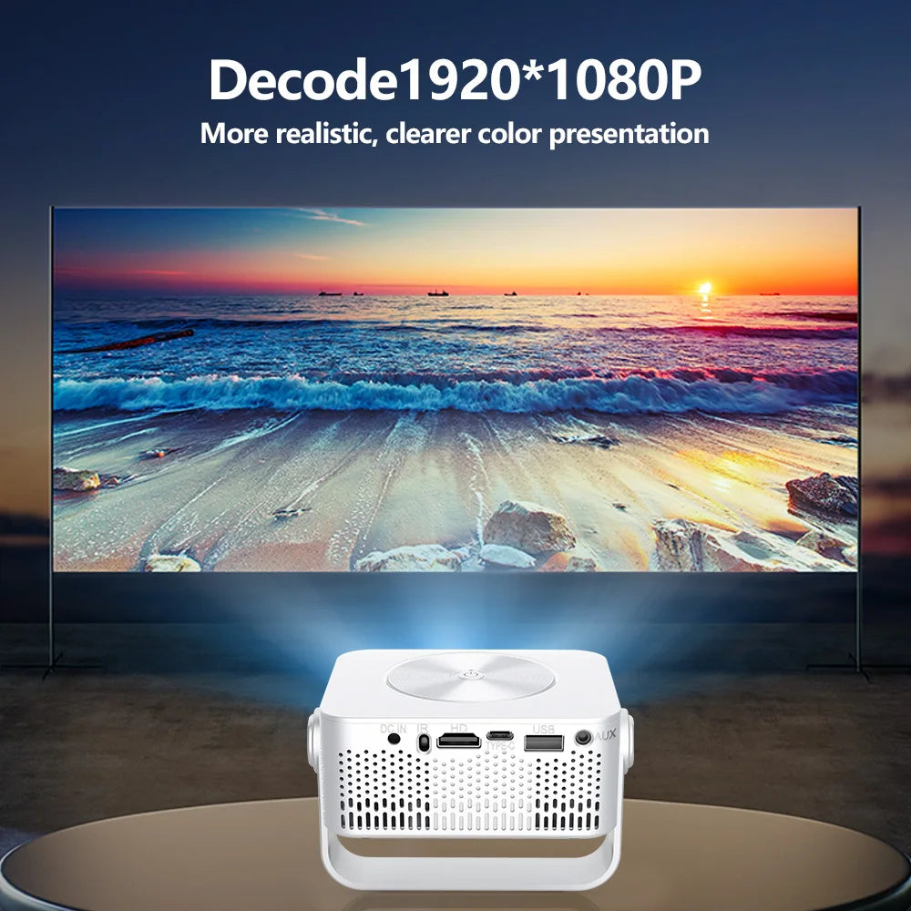 Przenośny Projektor Mini Beamer 1080P z Wi-Fi i Głośnikiem
