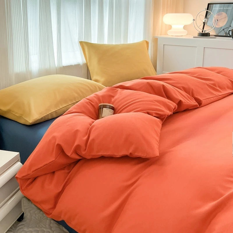 Miękki i oddychający komplet poszewek i prześcieradło w różnych kolorach