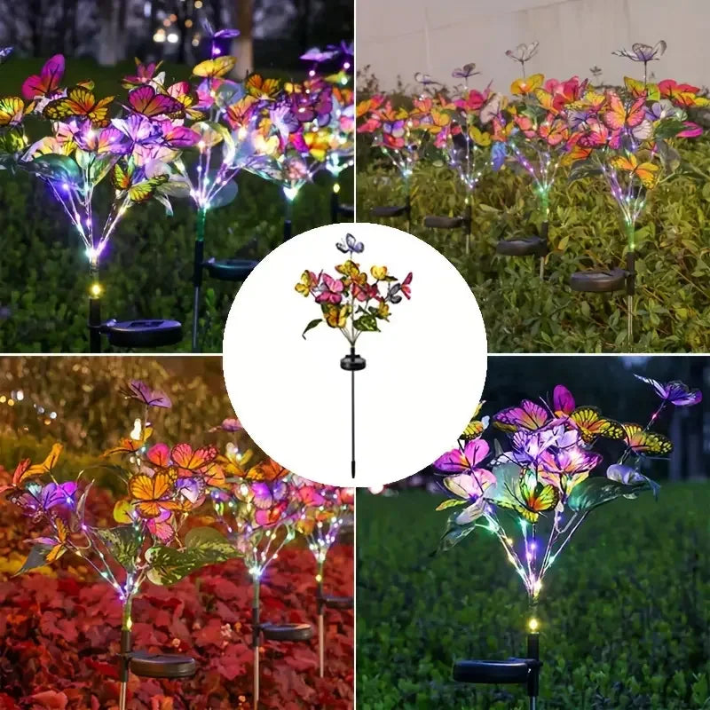 Lampy Solarne Ogrodowe LED Motyle Zestaw