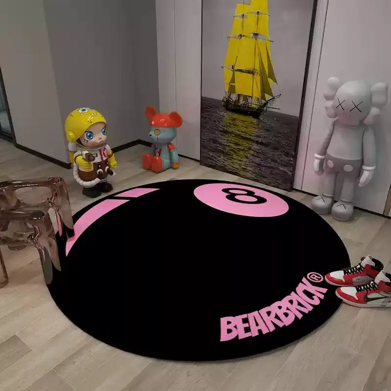 Okrągły Dywan "Kula Bilardowa nr 8"