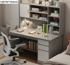 Bambusowy regał na książki i biurko komputerowe