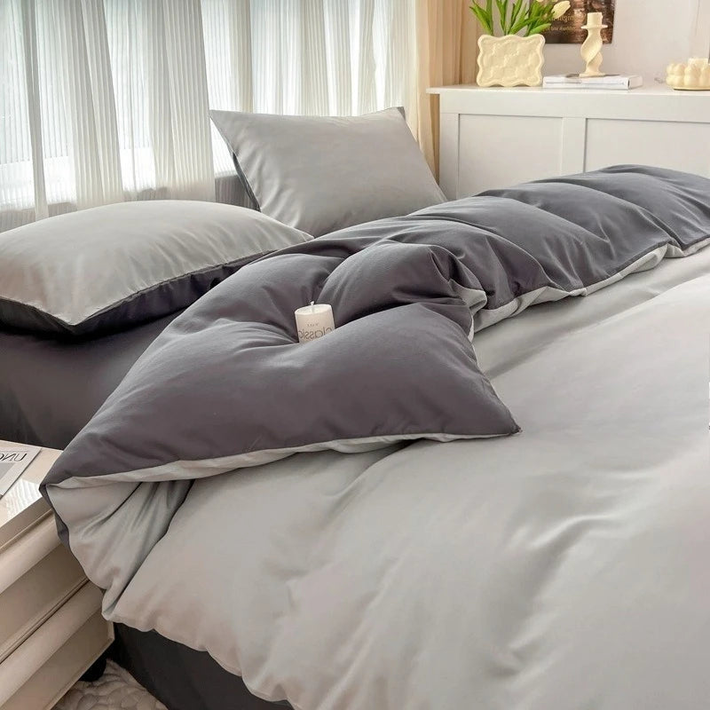 Miękki i oddychający komplet poszewek i prześcieradło w różnych kolorach