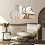 Nowoczesne, samoprzylepne lustro w kształcie chmury